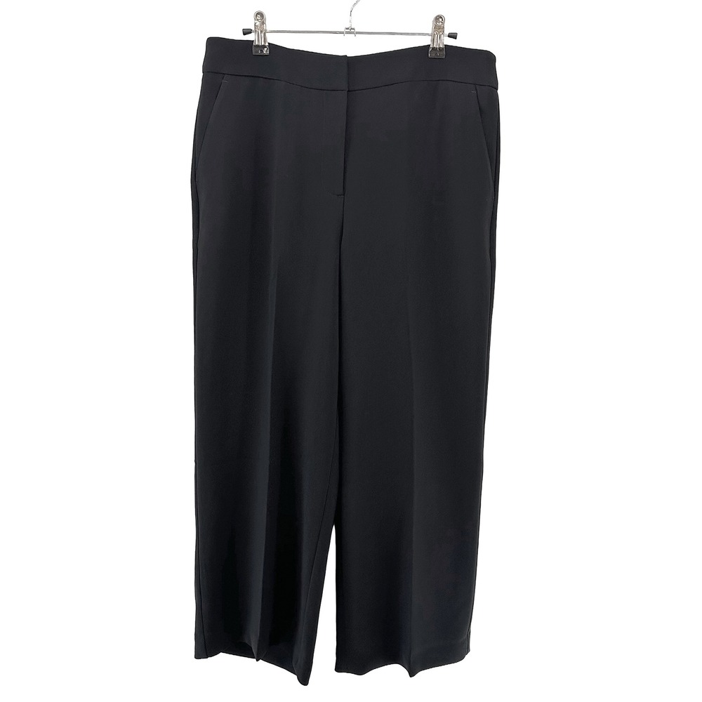 TALBOTS Wide Leg High Rise Dress Pants‎ NWT • 10 Petite • black minimalist chic